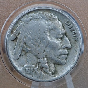1927 Buffalo-nikkel: F-XF (fijn tot extreem fijn); Kies op graad: Philadelphia Mint: 1927 P Nikkel Indiaas Hoofd Buffelnikkel