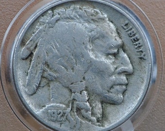 1927 Buffalo Nickel - F-XF (Fine to Extremely Fine); Choose by Grade - Philadelphia Mint - 1927 P Nickel Indian Head Buffalo Nickel