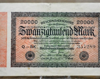 1922年 5万マルク ドイツ紙幣 ライヒスバンクノート - 状態良好 - 第一