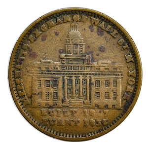 1837 New York Merchants Exchange Hard Times Token (HT-293) - Merchants Exchange Wall St. N. York Hard Times Token