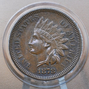 1878 Indian Head Penny - Choose by Grade - Indian Head 1878 Cent US - Good Date