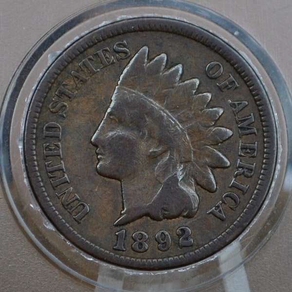 1892 Indian Head Cent - VG/F (Very Good to Fine) Grade / Condition - Good Date - 1892 Penny Indian Head Penny 1892