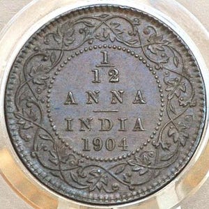 India 1/12 Anna 1904 - Uncirculated - 1904 India 1/12 Anna - British India One Twelfth Anna, High Grade, Great Coin