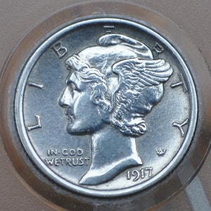 1917 Mercury Dime - Choose by Grade / Condition - Philadelphia Mint - 1917 Mercury Head - Silver Dime 1917