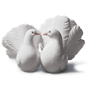リヤドロ　カップル 豪華なリヤドロ「鳩のカップル」＃1169グロスバードコレクション磁器