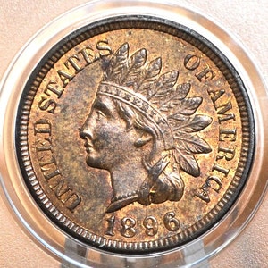 1896 Indian Head Penny - Choose by Grade / Condition - Indian Head Cent 1896 - US 1 Cent 1896 Penny