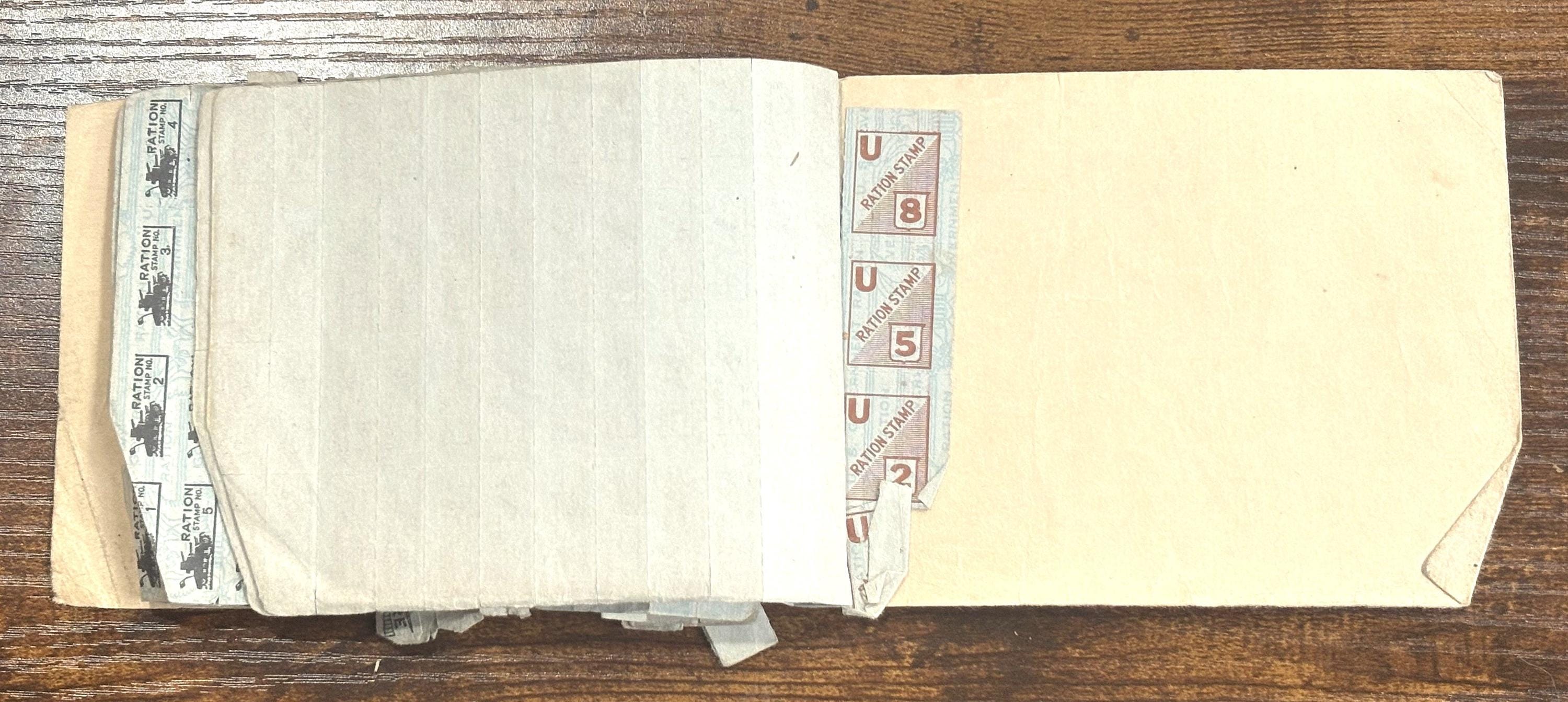 Antique War Ration Booklet With Stamps - 1943 Vintage War Ration  display picture 1