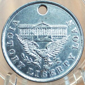 1919 Victory Liberty Loan Medal Made from Captured German Cannon - WWI US Military Victory Liberty Loan Token, Awarded for Patriotic Service