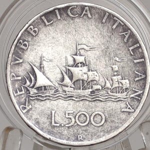 Italian 500 Lire Coin 1959 - XF - Beautiful Italian Coin - Silver 500 Lire Italy