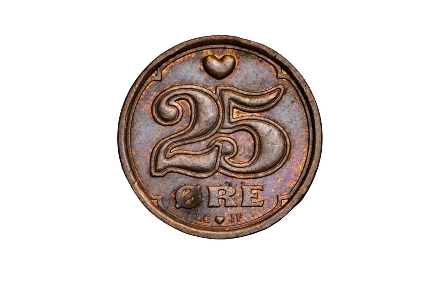 デンマーク　2クローネ　硬貨　　古銭　まとめ　ハート デンマーク ハート クローネ コイン - 状態良好 - デンマーク クローネ