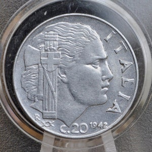 1939-1942 Italian 20 Cent Coin - Choose by Date - 1940 Italy Twenty Cent 1939 1942 20 Centesimi 1941 - Kingdom of Italy - XF-BU