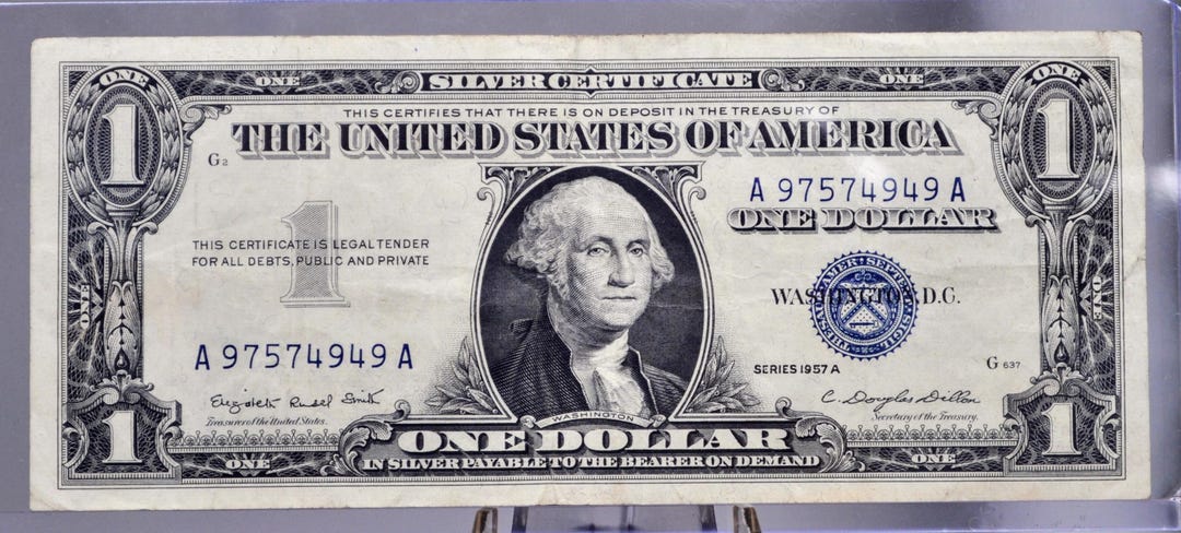 1957A 銀券 1 ドル紙幣 - リピートエンドファンシーシリアル番号