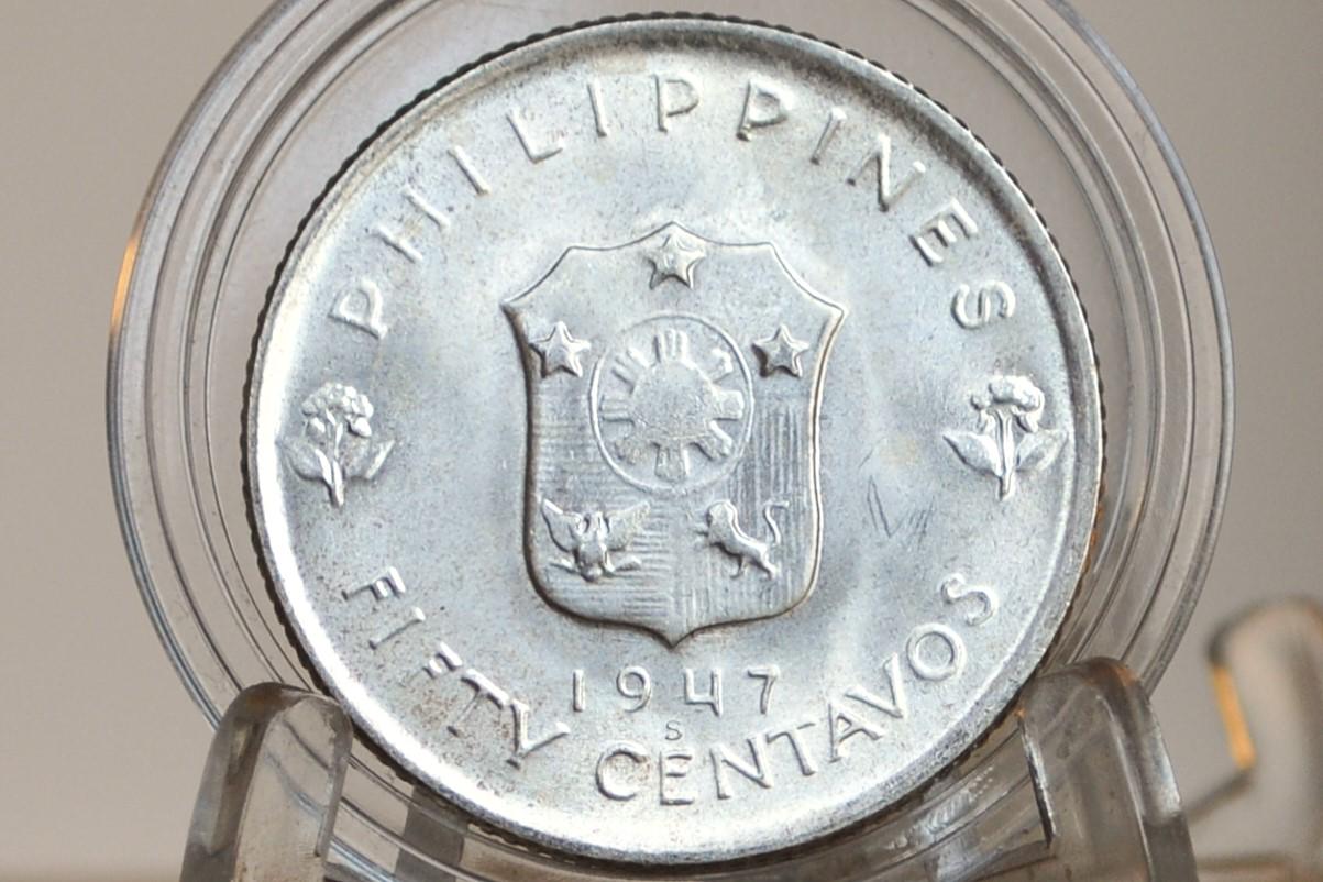 1947-S 銀貨 フィリピン 50センタボ 20万枚限定製造 - 未使用