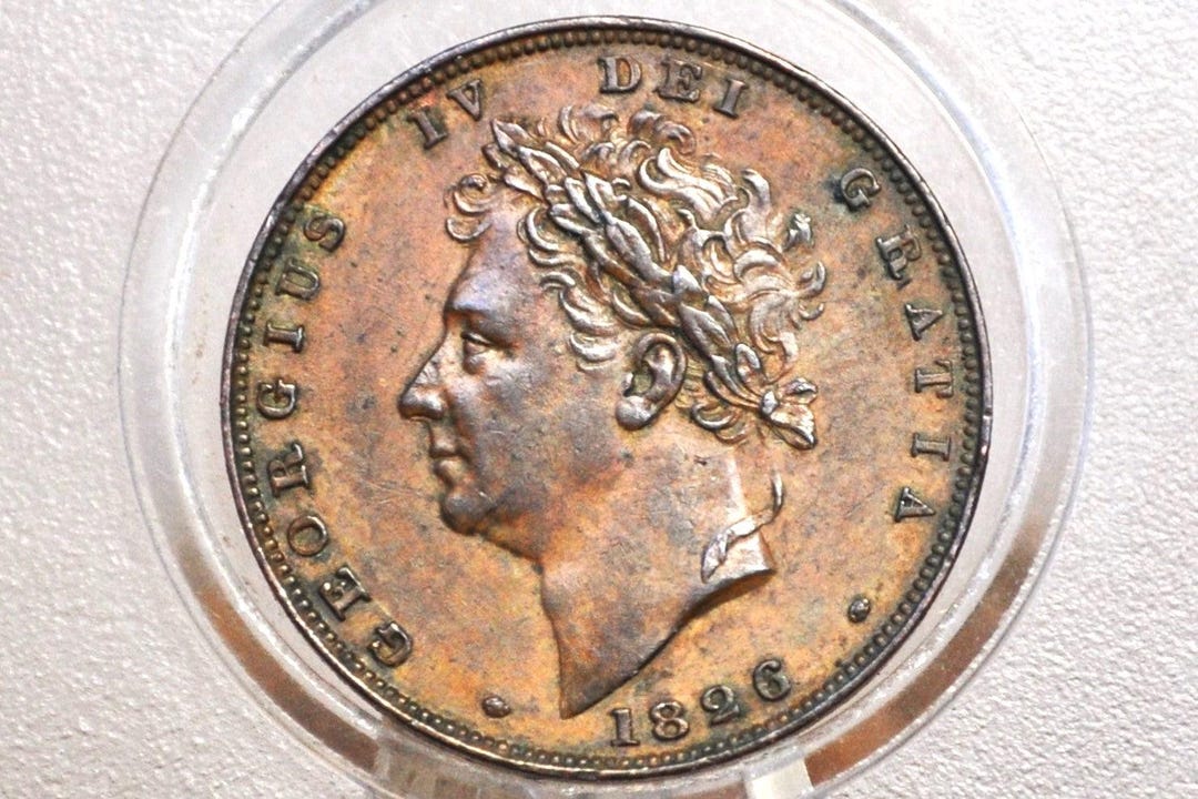 1826 UK Farthing - Uncirculated, Striking Detail, Great Color - Second ...