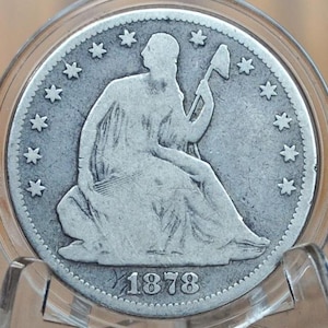 1878 Seated Liberty Half Dollar - VG Grade / Condition - 1878 Liberty Seated Silver Half Dollar 1878 Half - Authentic, Better Date!