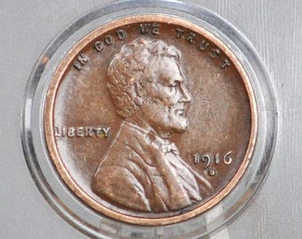 Monedas de un centavo de trigo de 1916 P, D, S - Elija por ceca / grado - Fechas semiclave - Moneda de la época de la Primera Guerra Mundial - Centavo Lincoln con espiga de trigo