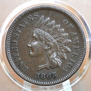 1865 Indian Head Penny - Choose by Grade - Civil War Era Coin - 1865 Cent US One Cent 1865 Indian Head Cent - Early Date