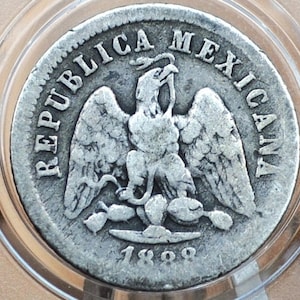 ZELDZAME 1888 Zilver 10 Centavos Pi R Mexico - In uitstekende staat - Republic Mexciana 1888 -
