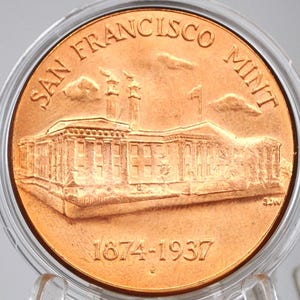 Vintage 1970's Original San Francisco Mint Bronze Coin