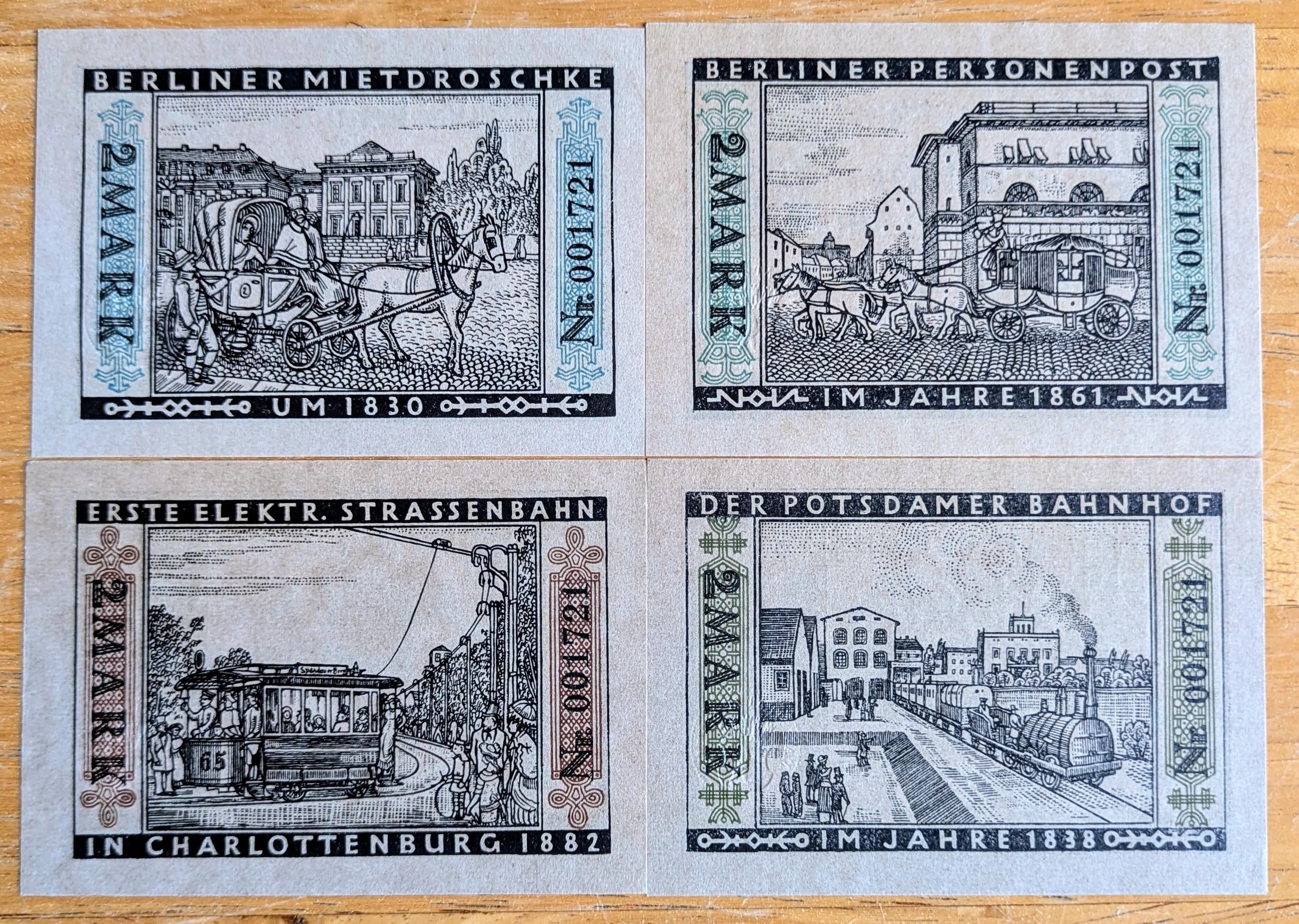 1922年 ベルリン ドイツ 2マルク ノットゲルト セット - 4枚セット
