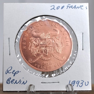 1993 200 Francs CFA Republique Du Benn - Sailing Ship Preussen Copper Coin 200 Francs 1993 - Two Hundred Francs Copper Coin