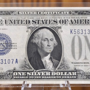 1928 1 Dollar Silver Certificate - Choose by Grade - 1928 One Dollar Silver Certificate Paper Note - Funny Back Note