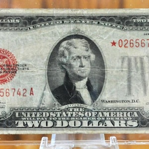 1928-D 2 Dollar United States Star Note - Red Seal Note - Choice Fine (F+) Grade - 1928D Two Dollar Legal Tender US Star Note - Fr. 1505*
