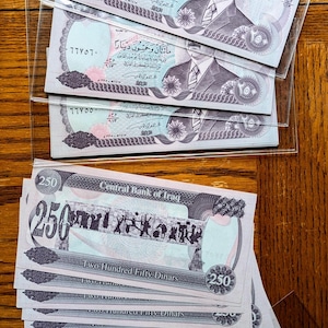 1995 Iraq 250 Dinars Note Consecutive Serial Set - Saddam Hussein Notes - Uncirculated (UNC) - 1995 Iraqi Two Hundred Fifty Dinars - P#85a