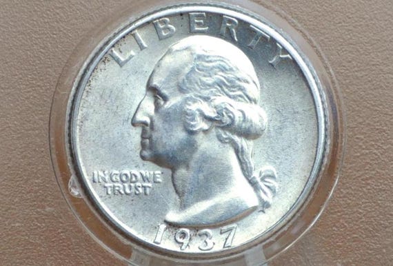 1937 Washington Silver Quarter - Choose by Grade - 1937 P
