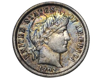 1902年バーバーダイム - 世紀末のアンティークアメリカンシルバー