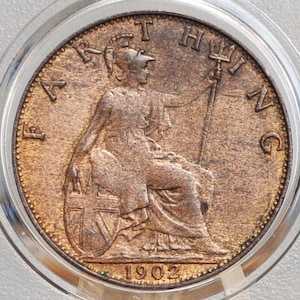 1902 Farthing Great Britain - Uncirculated - UK Farthing 1902 - Bronze