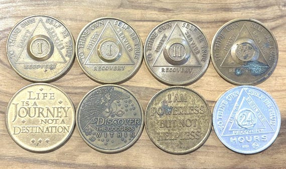 Antique Sobriety Medallions - Vintage Pick Your Variant Alcoholics