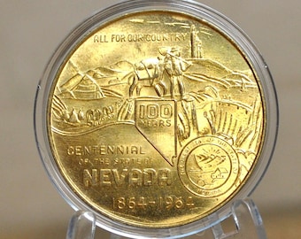 本当に綺麗♪☆☆トランプ大統領純金(１００mg)ノート☆☆ 1864-1964 Nevada Centennial Commemorative Medallion - 100th