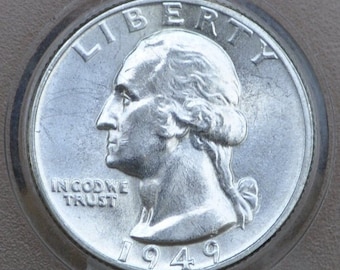 1949 Washington Silver Quarter - Choose by Grade - Philadelphia Mint -1949 Quarter- 1949 P Washington - 1949 P Quarter - 1949 Silver Quarter
