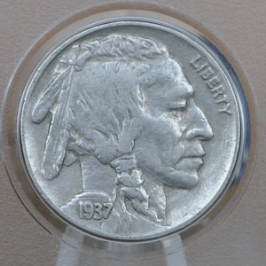 1937 Buffalo Nickel - Chose by Grade VF-BU (Very Fine to Uncirculated) Grades; - Philadelphia Mint - Indian Head Nickel 1937 P Nickel