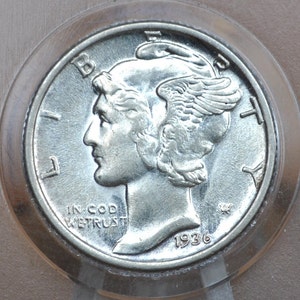 1936 Mercury Silver Dime - Choose by Grade - P,D,S Mints - 1936S Liberty Head Dime - 1936-D