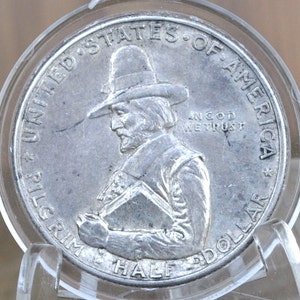 Authentic 1920 Pilgrim Tercentenary Silver Commemorative Half Dollar - XF-BU (Uncirculated) - Pilgrim Half Dollar Commemorative 1920