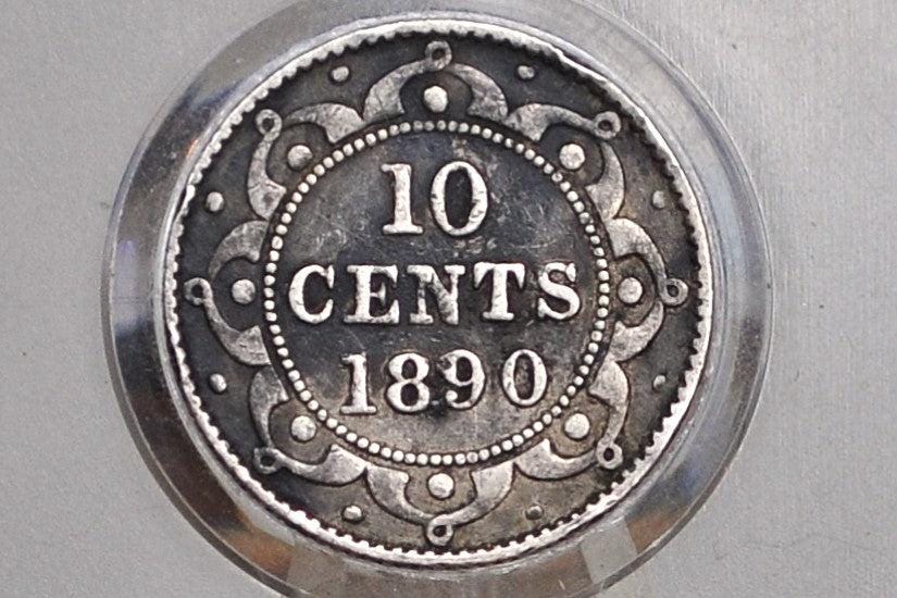1890年ニューファンドランド銀貨10セント - VF - ビクトリア女王 - 10