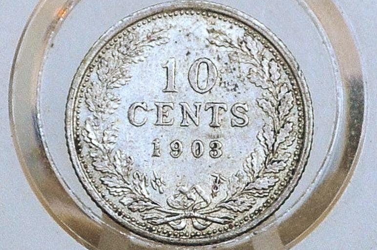 1903年 オランダ 10セント銀貨 - AUグレード/状態 - ウィルヘルミナ1世