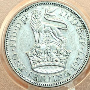 イギリス 1920年 1シリング 硬貨　美品 希少なイギリス 1 シリング コイン 1928 年 – ジョージ 5 世