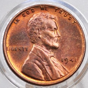 1941 Wheat Penny - XF-Uncirculated Grade / Condition - WWII Era Cent - 1941 P Wheat Ear Cent Lincoln Penny 1941 - Collectible Coin