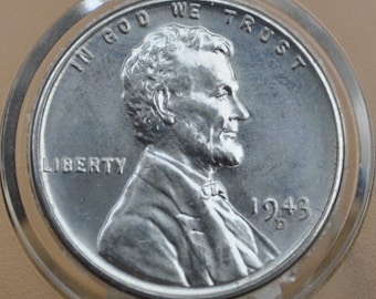 1943-D Wwii Era Steel Us Cent - Ww2 Steel Wheat Penny - D Steel Lincoln Penny (Denver Mint)