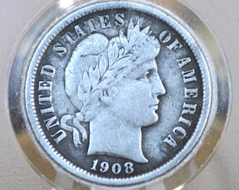 1908 centimes de barbier en argent - Choisissez par état et qualité/état - 1908 S barbier dix cents - 1908 US $ 10 centimes