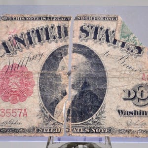 1917 1 Dollar Bill Legal Tender Note - Cull Grade - Teehee/Burke Signatures - 1917 Horse Blanket 1 Dollar Large Note - Fr#36 / Fr.36