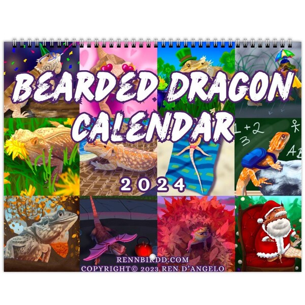 Bearded Dragon Calendar Etsy