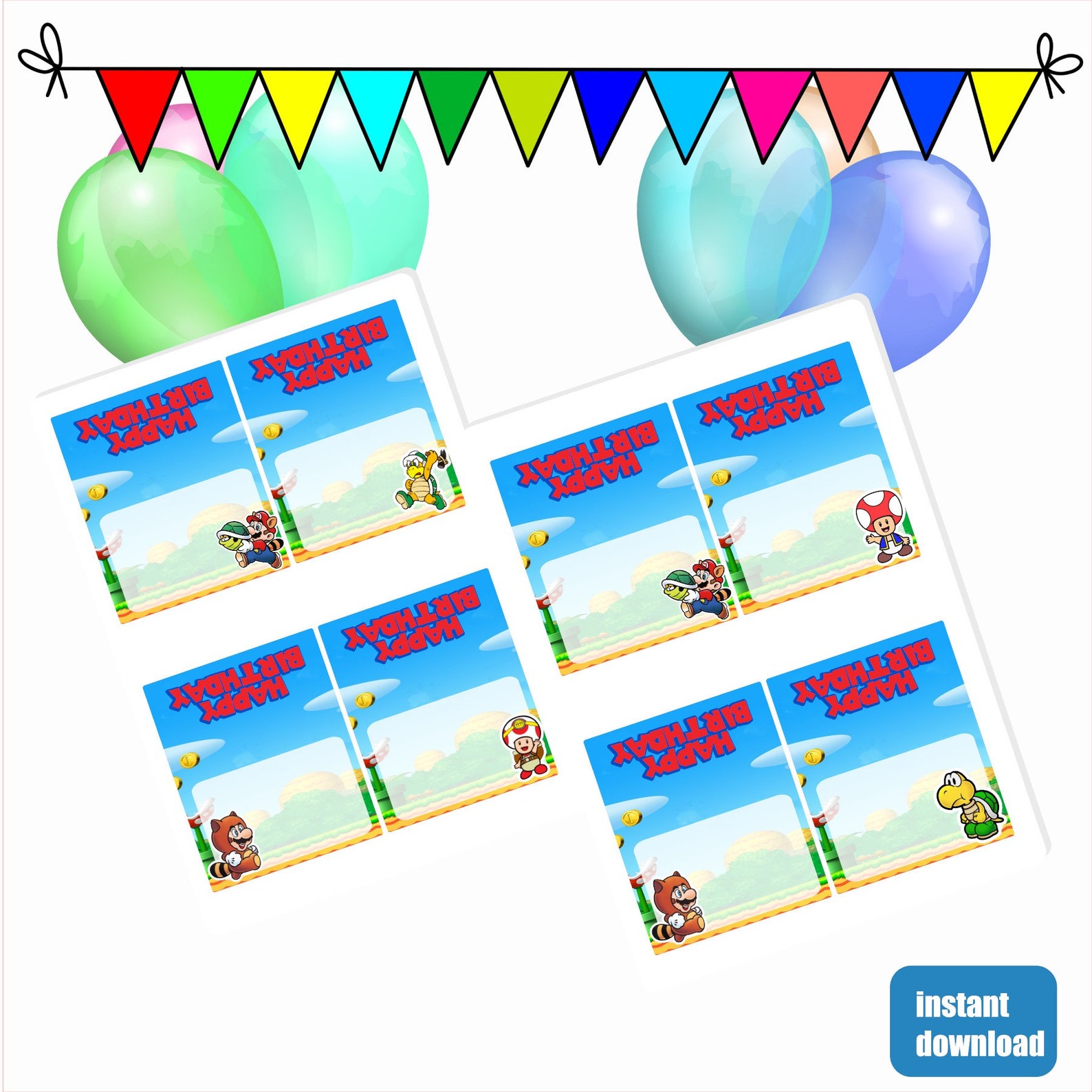 Super Mario Food Label Super Mario Food Tent Card Super | Etsy