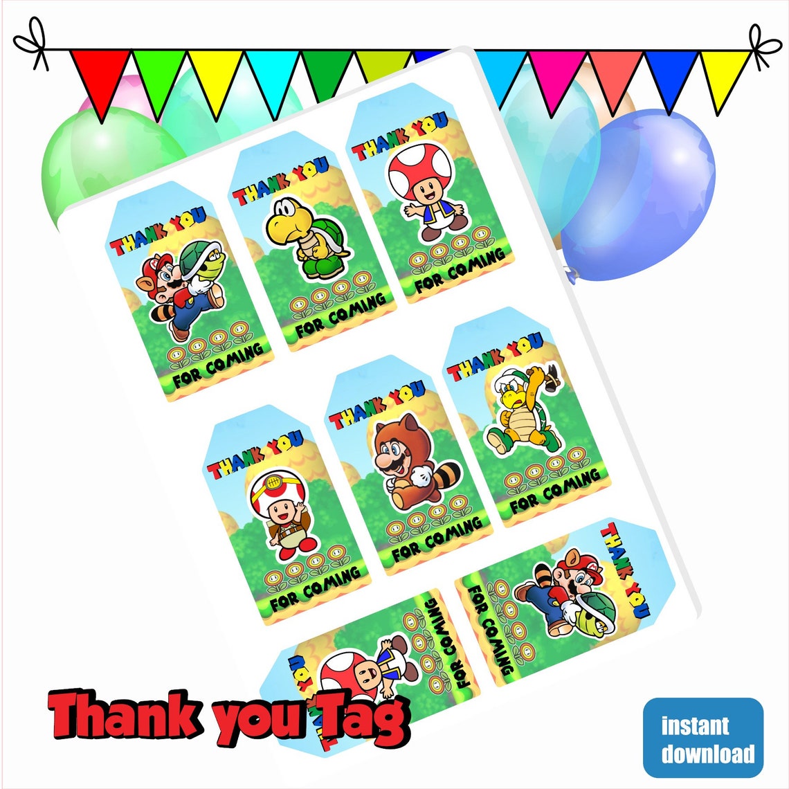 Super Mario Food Label Super Mario Food Tent Card Super | Etsy