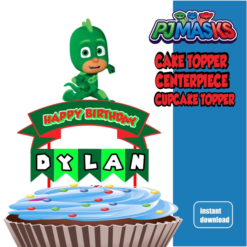 PJ Mask Printable Gekko Cake Topper PJ Mask Cake Topper PJ Mask pj-mask-printable-gekko-cake-topper-pj-mask-cake-topper-pj-mask