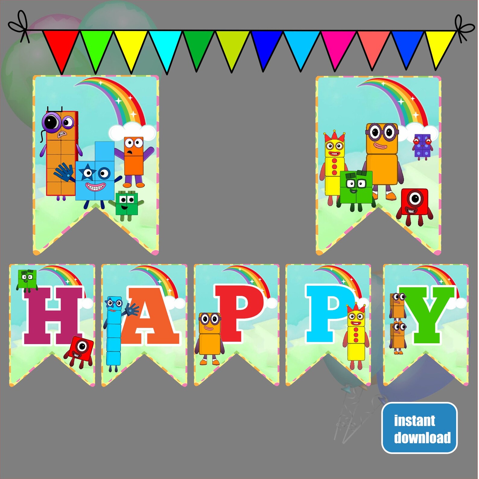 Numberblocks Birthday Banner Numberblocks Party Banner | Etsy