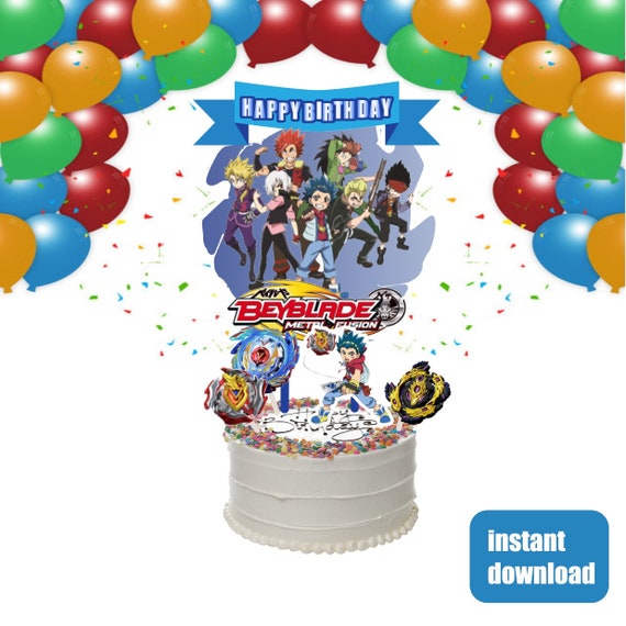 Beyblade Birthday Cake Topper Beyblade Digital Beyblade Etsy